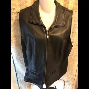 EUC-Margaret Godfrey Leather Vest-IX